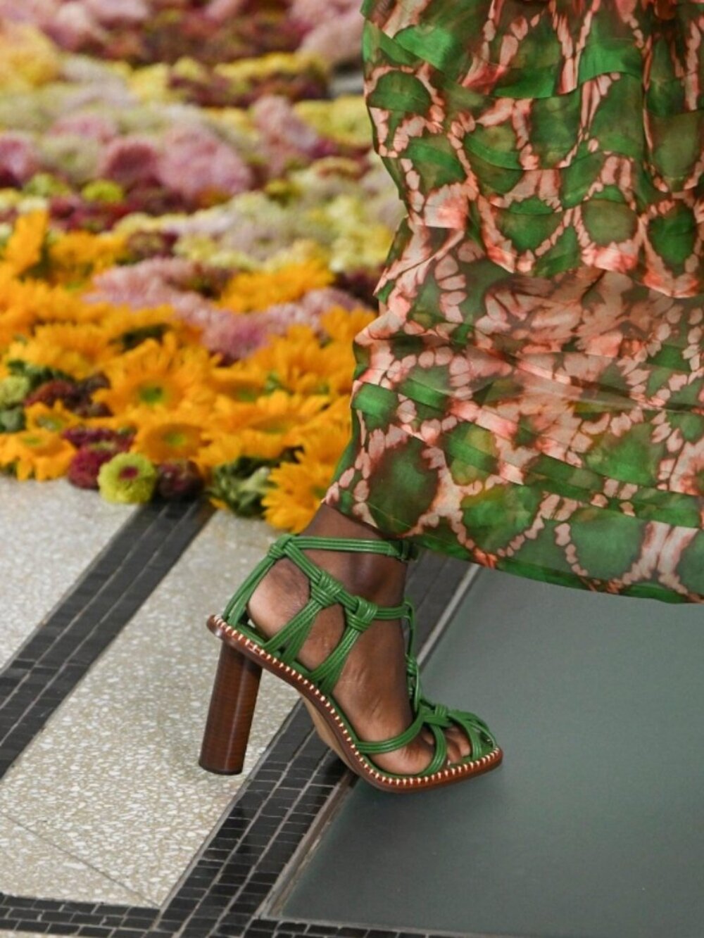 LIKE NEW 2023 Collection ULLA JOHNSON Tula Knotted High Heel in Lichen $850
